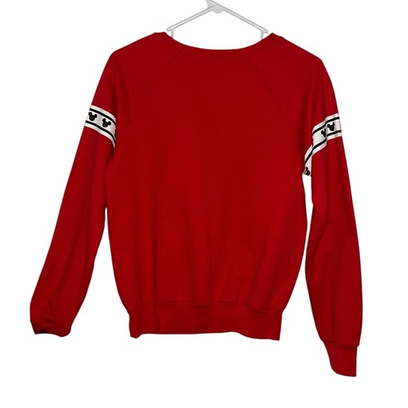 Disney Mickey Mouse Red Crewneck Sweatshirt Juniors Size XS(1) Headphones Casual - Picture 3 of 6